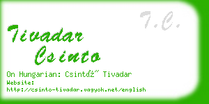 tivadar csinto business card